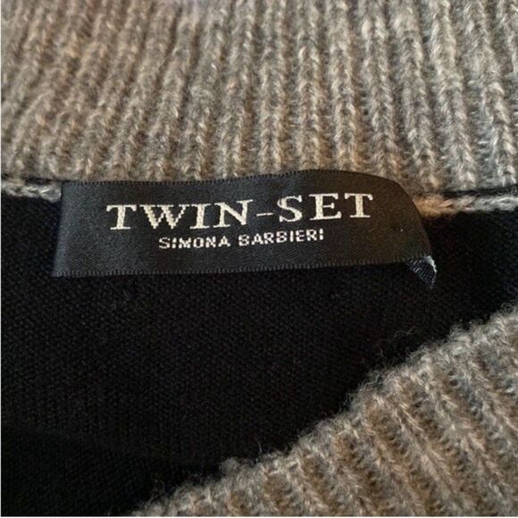 Twin-Set Wool Lace Sweater Dress Tunic S Romantic Cottagecore Italian Designer - Picture 5 of 8